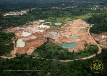 PHOTOS: Aerial view of water bodies destroyed by galamsey activities