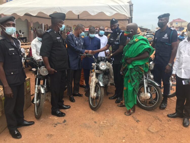 Dr. Kingsley Nyarko donates motorbikes to Kwadaso Police