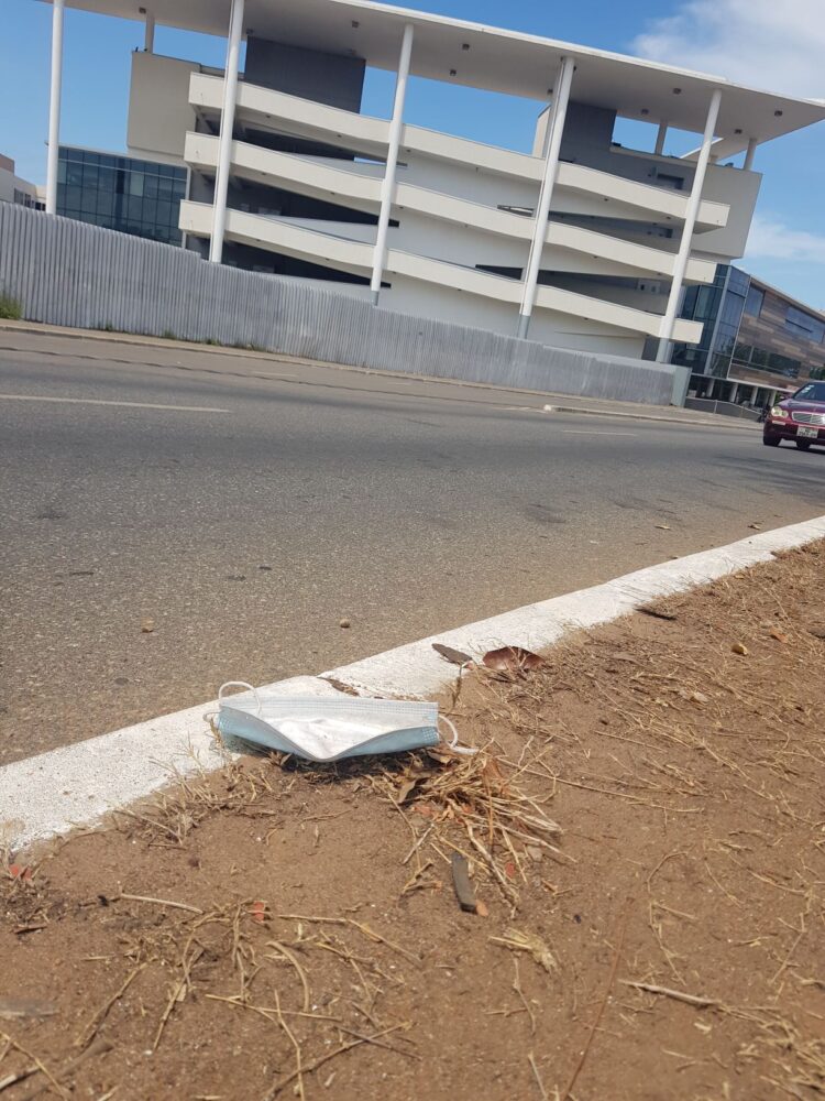 Used nose masks flood streets of Accra