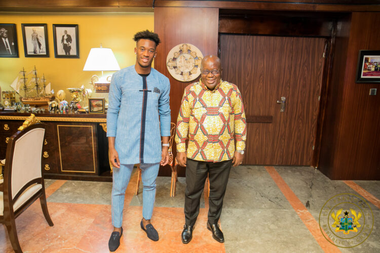 Chelsea footballer, Callum Hudson-Odoi meets President Akufo-Addo