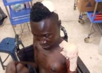 Weija: Land guard shows no mercy as he inflicts machete wounds on disabled man