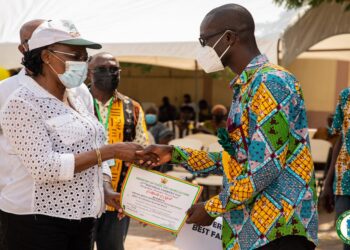 Overall Best Farmer in Accra Metropolis honoured with Polytank, Fertilizers, others
