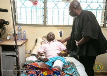 Minister for Lands and Natural Resources joins Veep to commiserate with Apiate explosion victims