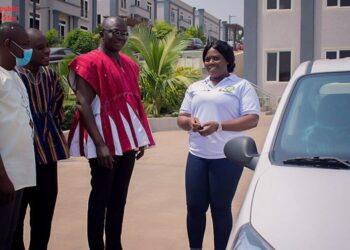 Bryan Acheampong gifts brand new car to Best Midwife in Kwahu East