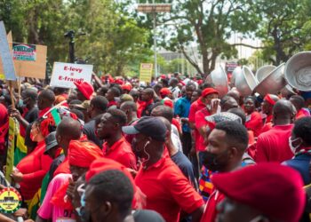 PHOTOS: NDC Youth Wing, Coalition, present petition on E-Levy to Parliament