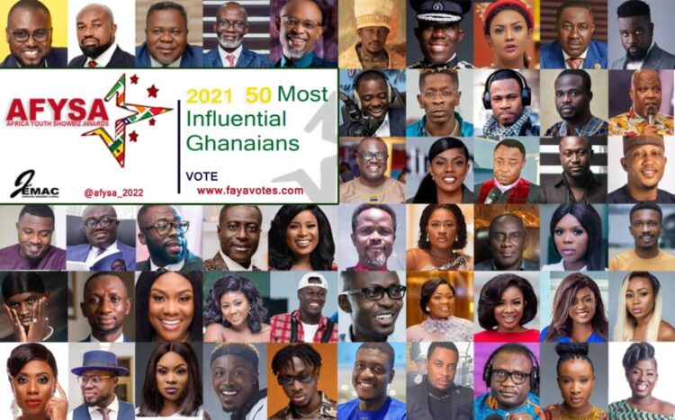 Africa Youth Showbiz Awards announces list of 50 Most Influential Ghanaians for 2021