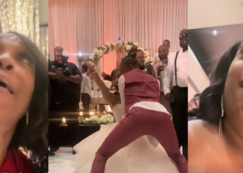 VIDEO: Bride’s mother shocked by groom’s outrageous bedroom skit at reception