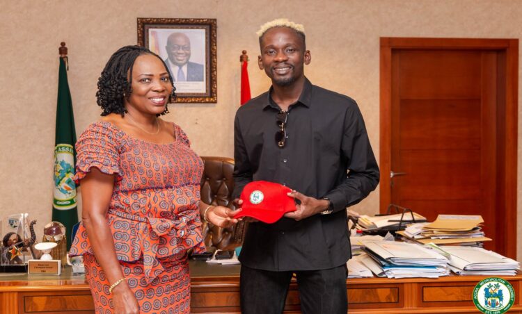 Mr Eazi calls on Mayor of Accra, discusses sports development in Accra