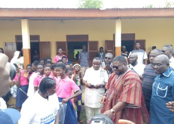 Nana Owiredu Wadie distributes school bags, uniforms to Nkwatia D/A B Basic school