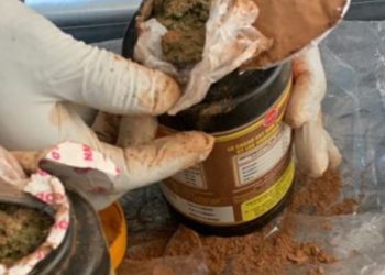 Narcotics Officials intercept marijuana hidden in Cocoa powder containers