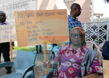 Former CJ Sophia Akuffo joins bondholders to picket Finance Ministry