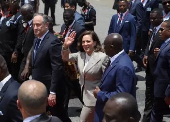 Kamala Harris arrives in Ghana