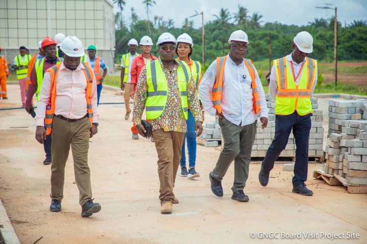 W/R: Board members of Ghana National Gas Company inspect ongoing projects in Atuabo