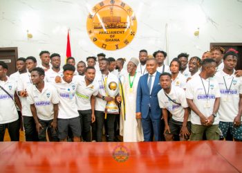Medeama Sporting Club pays courtesy call on Speaker
