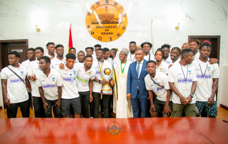 Medeama Sporting Club pays courtesy call on Speaker