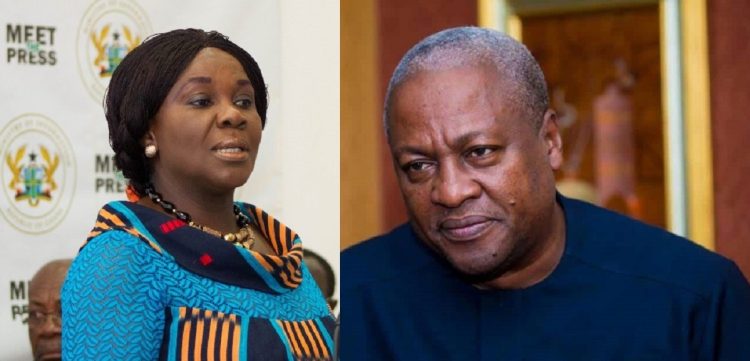 Mahama reacts to Cecilia Dapaah’s stolen money