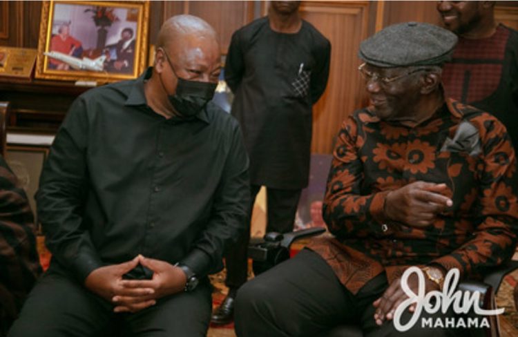 Mahama leads NDC to mourn with Kufour