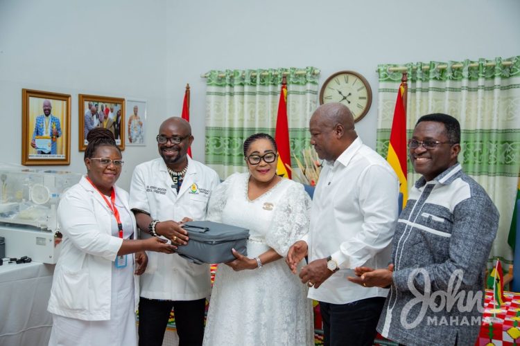 Mahama donates incubators, phototherapy machine, others to Dodowa Hospital