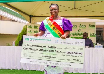 2023 National Best Farmer, Madam Charity Akortia receives award prize