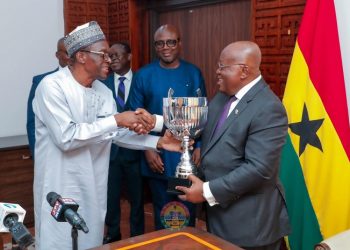 Alban Bagbin presents Democracy Cup to Akufo-Addo