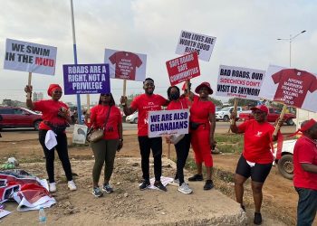 Residents of Kpone-Dawhenya protest over bad roads