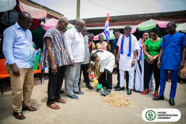 Accra Mayor breaks ground for construction of new sheds for plantain sellers at Agbogbloshie
