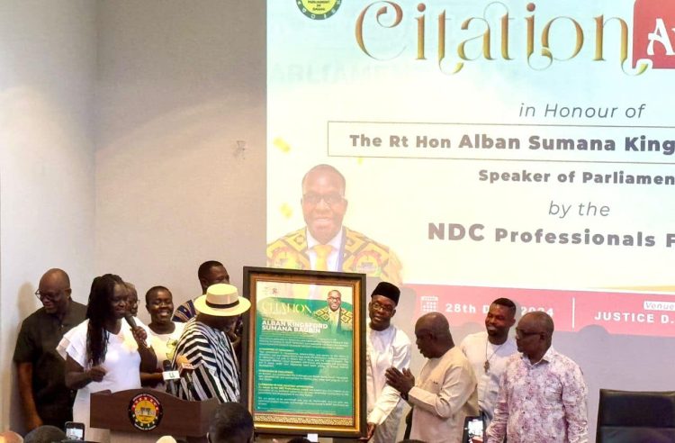 NDC Professional Forum honours Speaker of Parliament