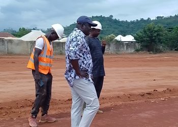 Dr. Bryan Acheampong inspects Nkawkaw Sports Stadium, Completion ends in four months