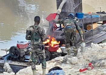 A/R: Illegal mining camp set ablaze; 12 excavators seized in Offinso shelter belt reserve