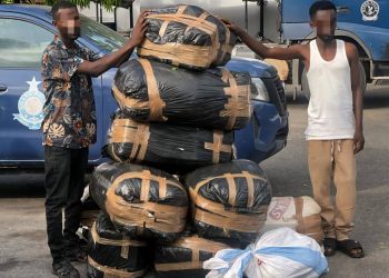 Police arrest two suspects for possession of suspected narcotic substance at Ayi Mensah