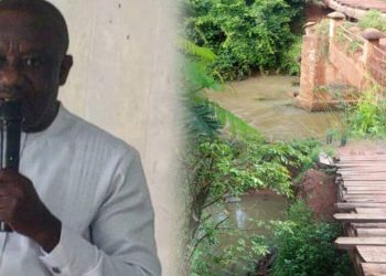 Kwahu East DCE inspects damaged Ankomah bridge, assures urgent response