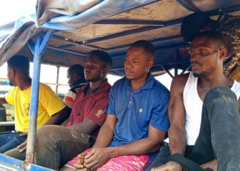 E/R: ‘Notorious’ illegal miner flee as National security impounds excavator, low-bed; five arrested at Ankaase