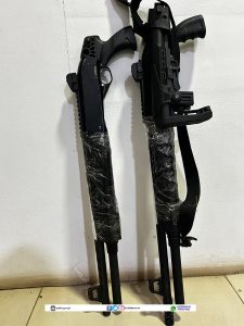 Two pump-action guns