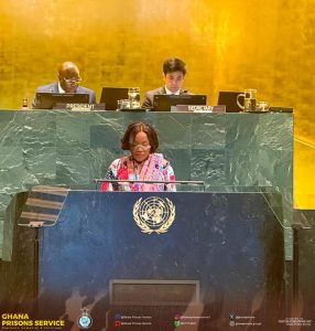 Director General of the Ghana Prisons Service Mrs. Patience Baffoe-Bonnie(Esq) addressing the 79th UN General Assembly 