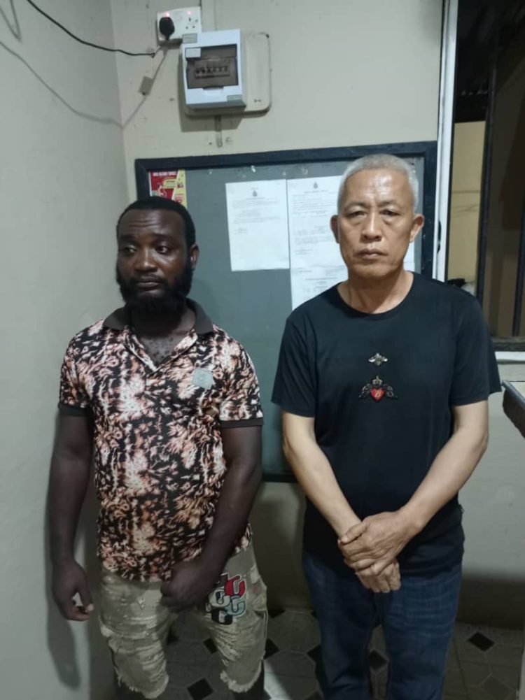 Police arrest two men including a Chinese National in Akwatia for possession of firearm
