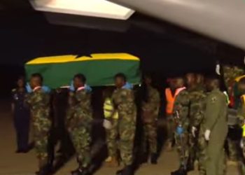 Chief of Staff receives bodies of Omane Boamah, Murtala, others at Air Force base in Accra