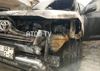 BE/R: Assailants set NPP Vice Chairman’s Land Cruiser on fire