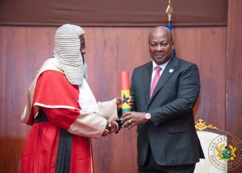 President Mahama swears in Paul Baffoe-Bonnie as new Chief Justice