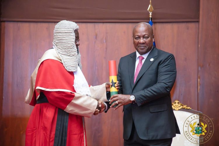 President Mahama swears in Paul Baffoe-Bonnie as new Chief Justice