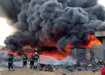 Seven fire tenders battle huge  fire outbreak at Weija Junction